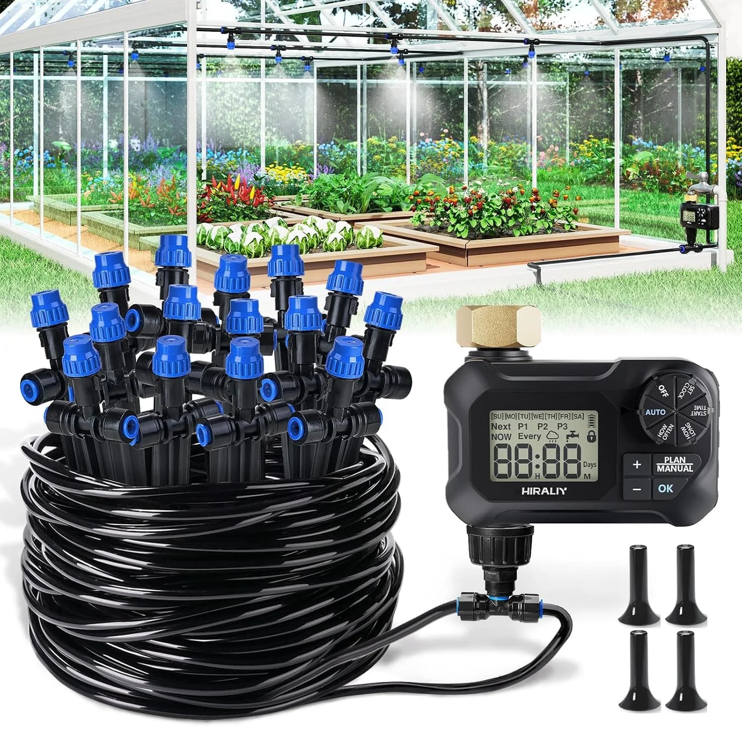 IrriNex 59 ft Drip Irrigation System Kit With Timer option view 1