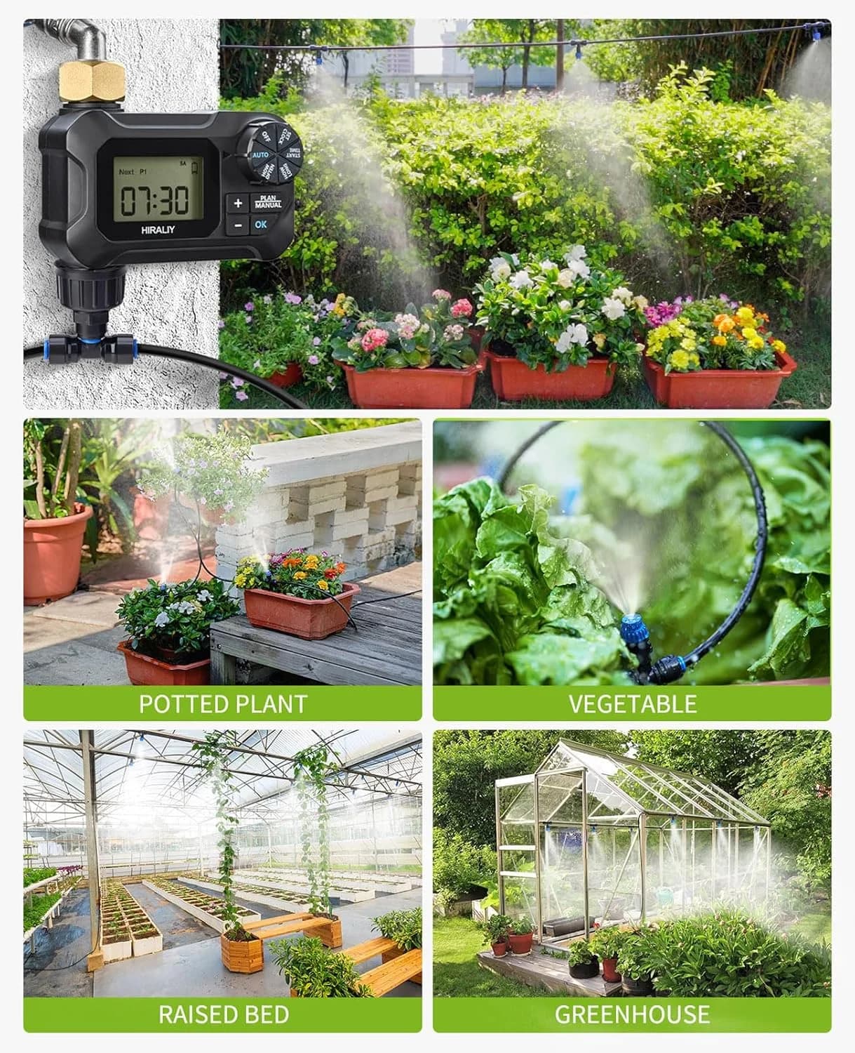 IrriNex 59 ft Drip Irrigation System Kit With Timer option view 8