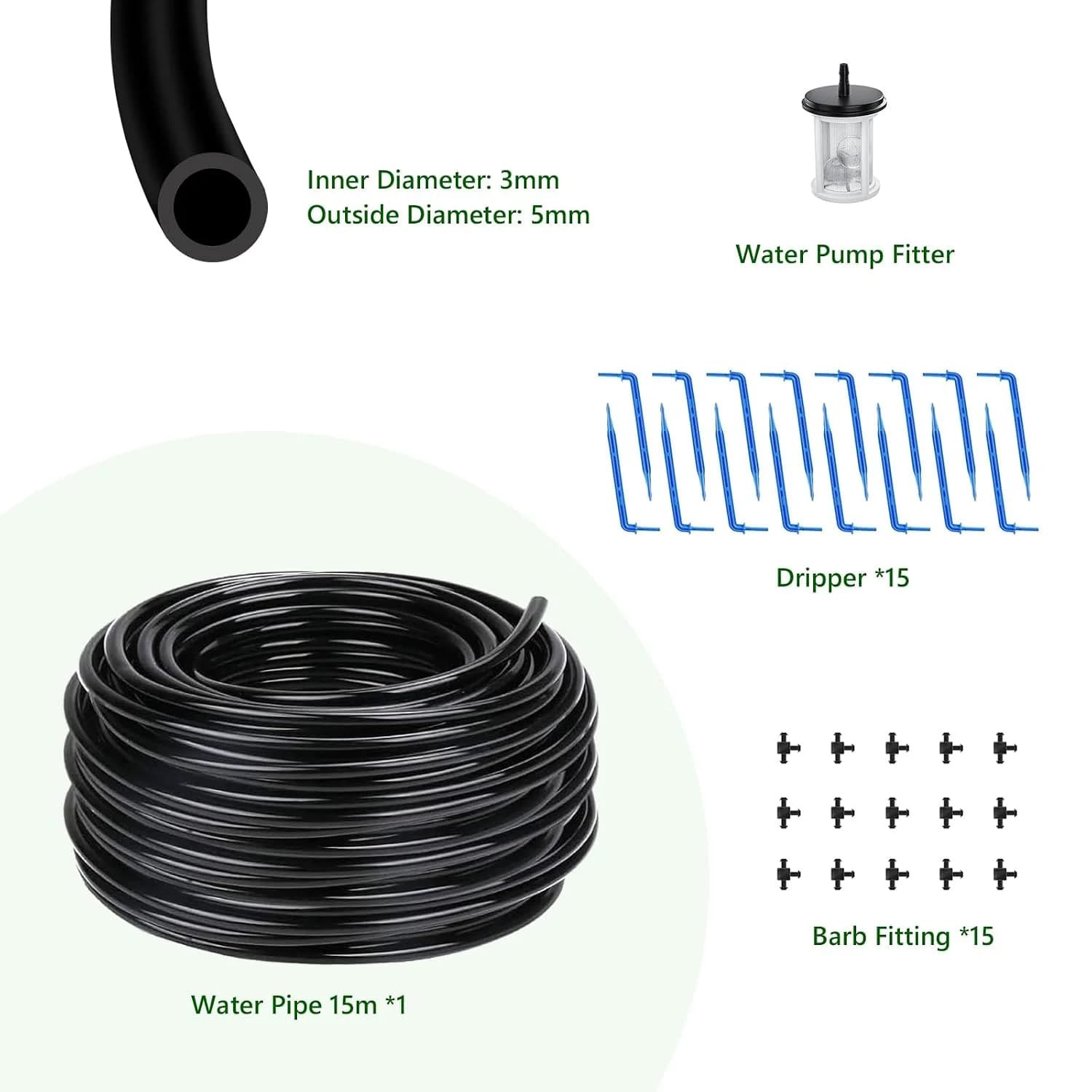 IrriNex 49 ft Solar Automatic Plant Watering Kit component view 2