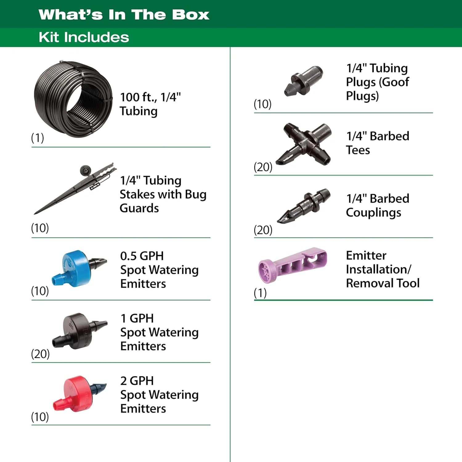 IrriNex 1/4-inch Drip Irrigation Repair and Expansion Kit component view 2