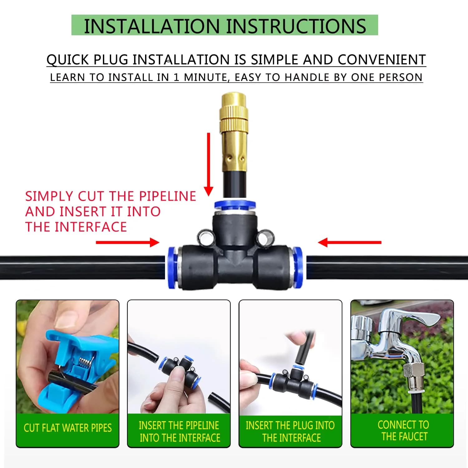IrriNex 65 ft Garden Misting and Cooling Kit component view 3