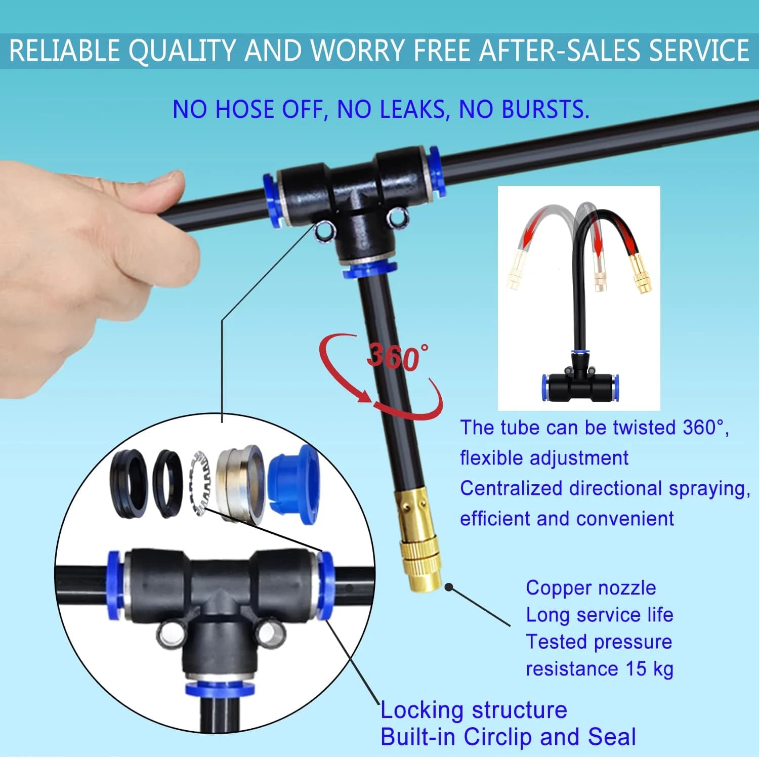 IrriNex 65 ft Garden Misting and Cooling Kit component view 6