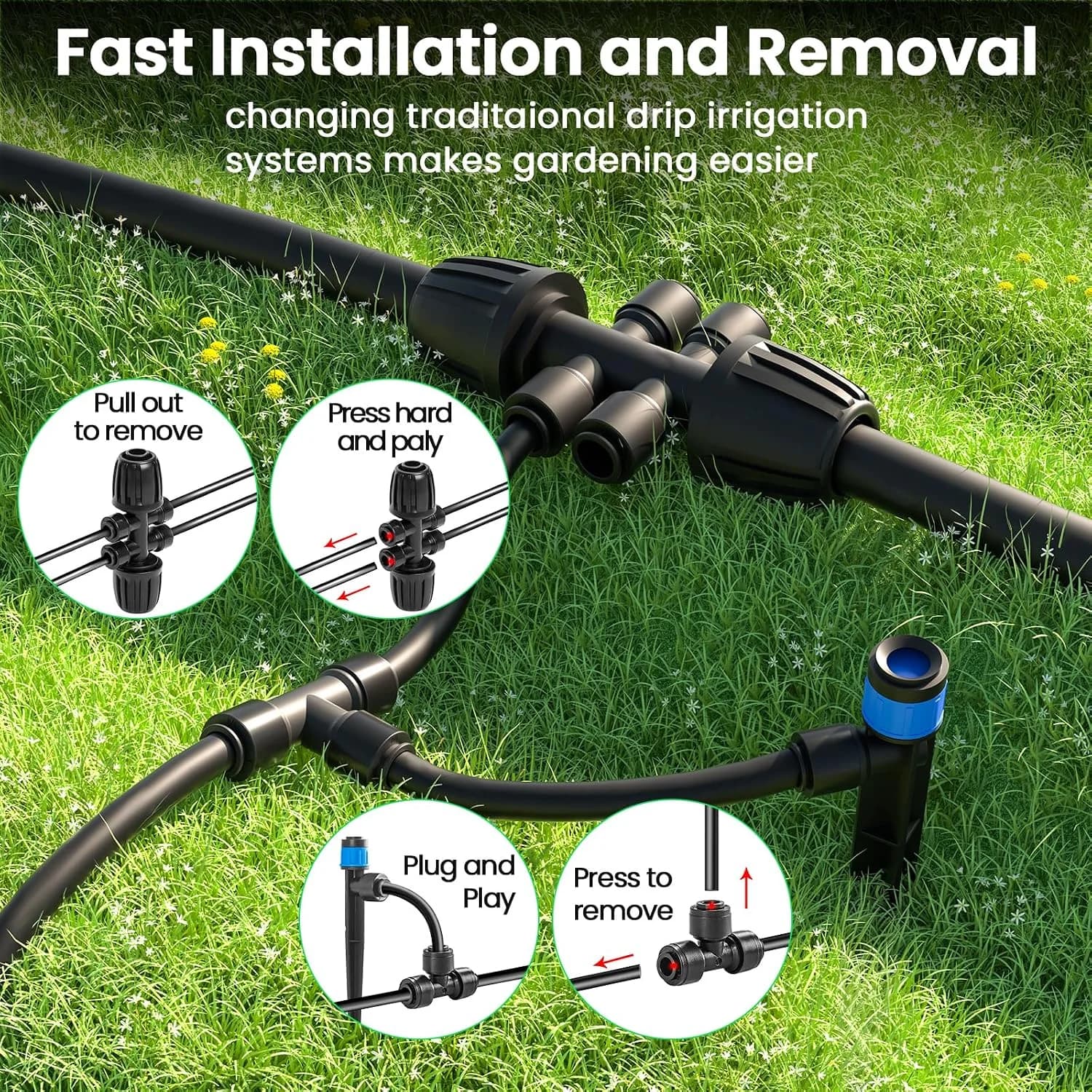 IrriNex 16 ft Garden Sprinkler System Kit component view 4