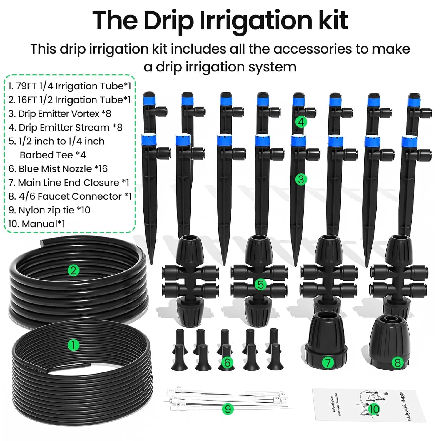 IrriNex 16 ft Garden Sprinkler System Kit component view 7