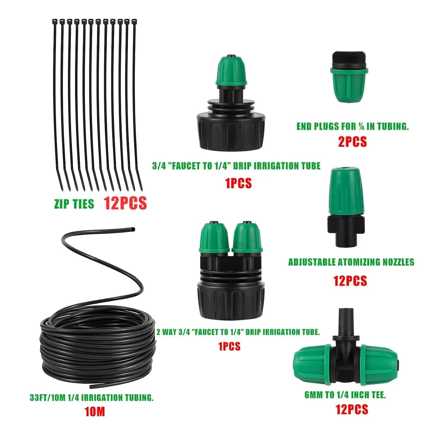 IrriNex 200 sq ft Drip Irrigation System Kit Medium Drip Irrigation Kit option view 2