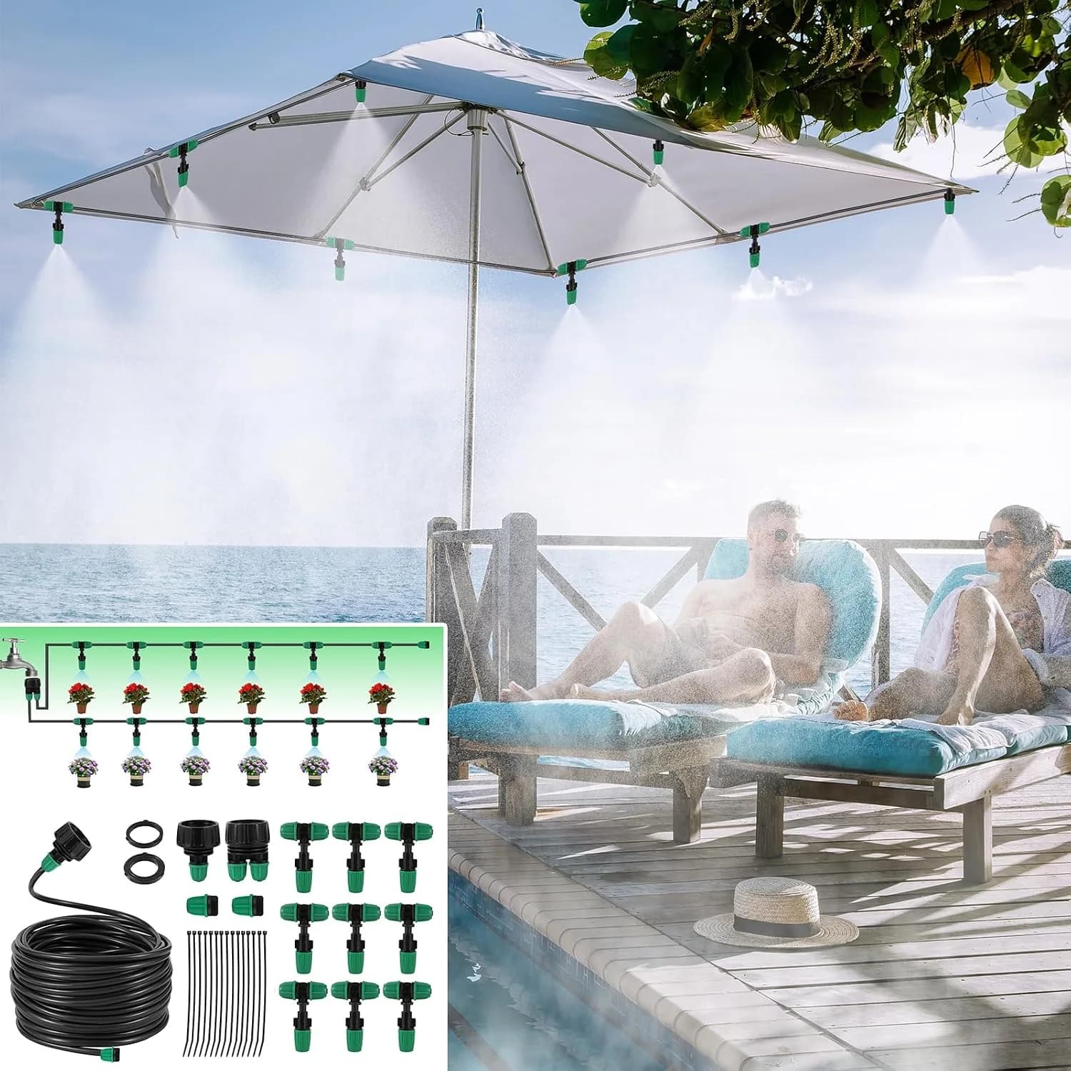 IrriNex 200 sq ft Drip Irrigation System Kit Medium Drip Irrigation Kit option view 4