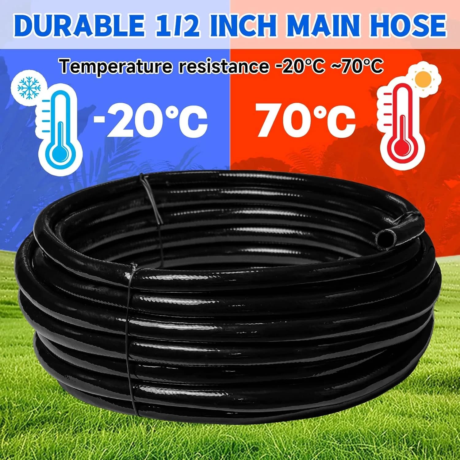 IrriNex 120 sq ft Drip Irrigation System Kit 50FT 1/2" Main Tube option view 3
