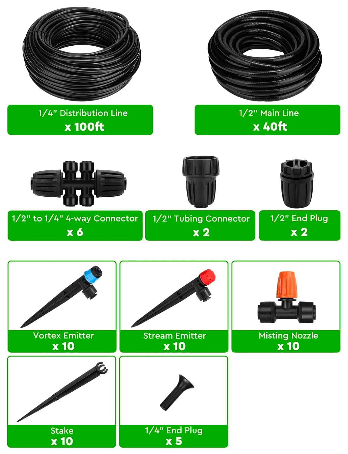 IrriNex 40 ft Garden Sprinkler System Kit component view 6