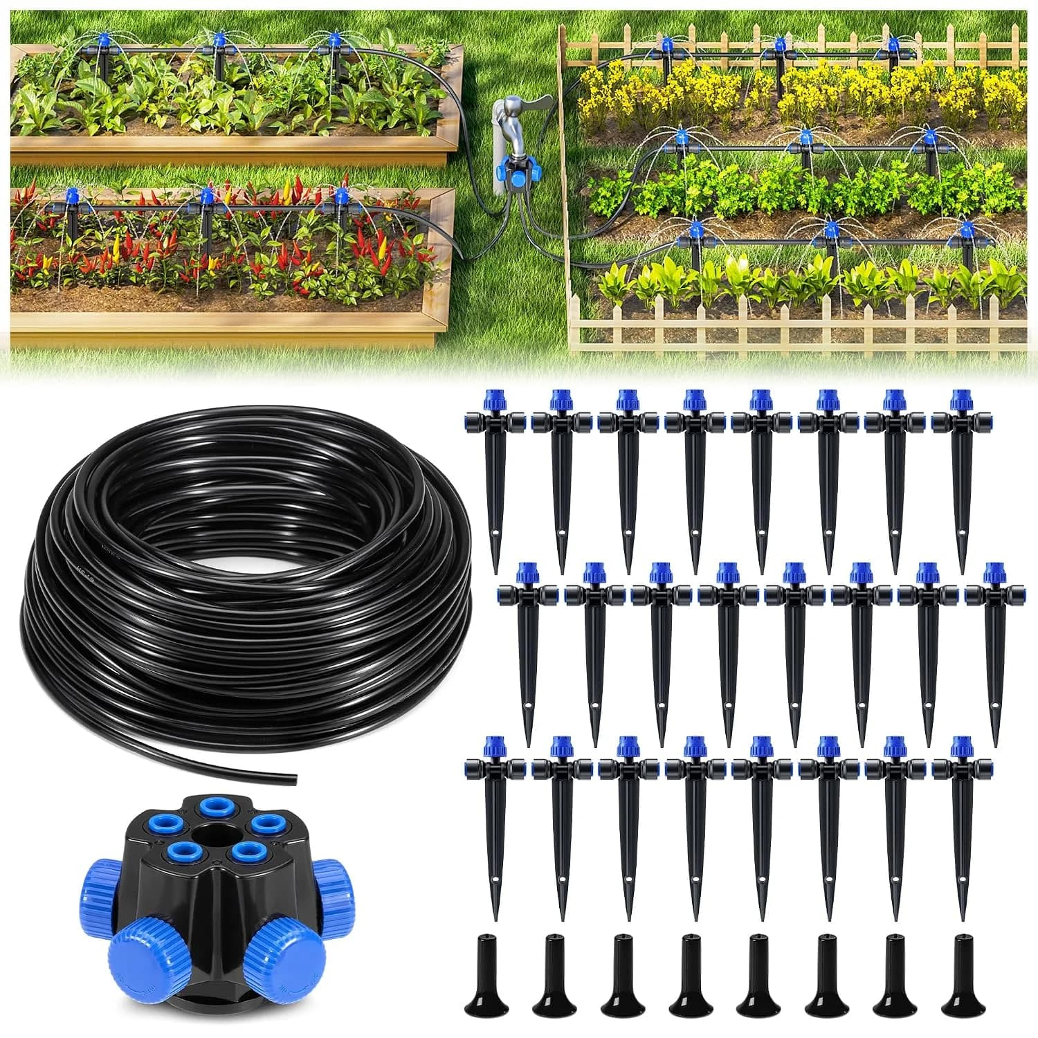 IrriNex 50 ft Drip Irrigation System Kit 100FT option view 1