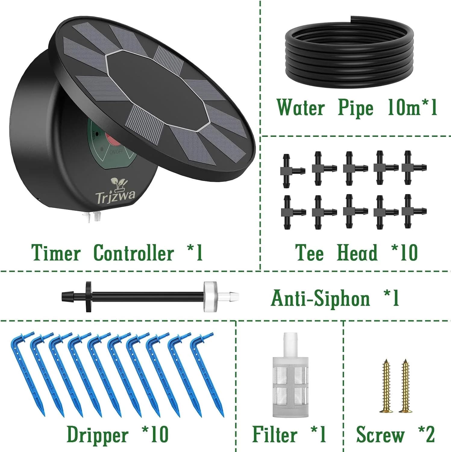 IrriNex 32.8 ft Solar Automatic Plant Watering Kit component view 6