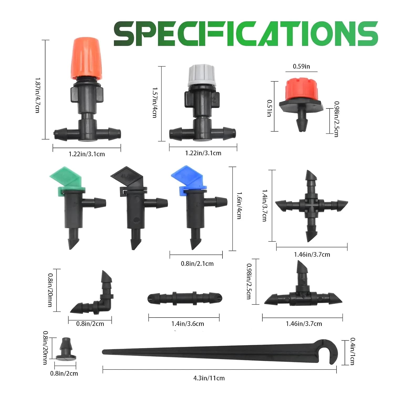 IrriNex 1/4-inch Barbed Irrigation Fittings Kit component view 5