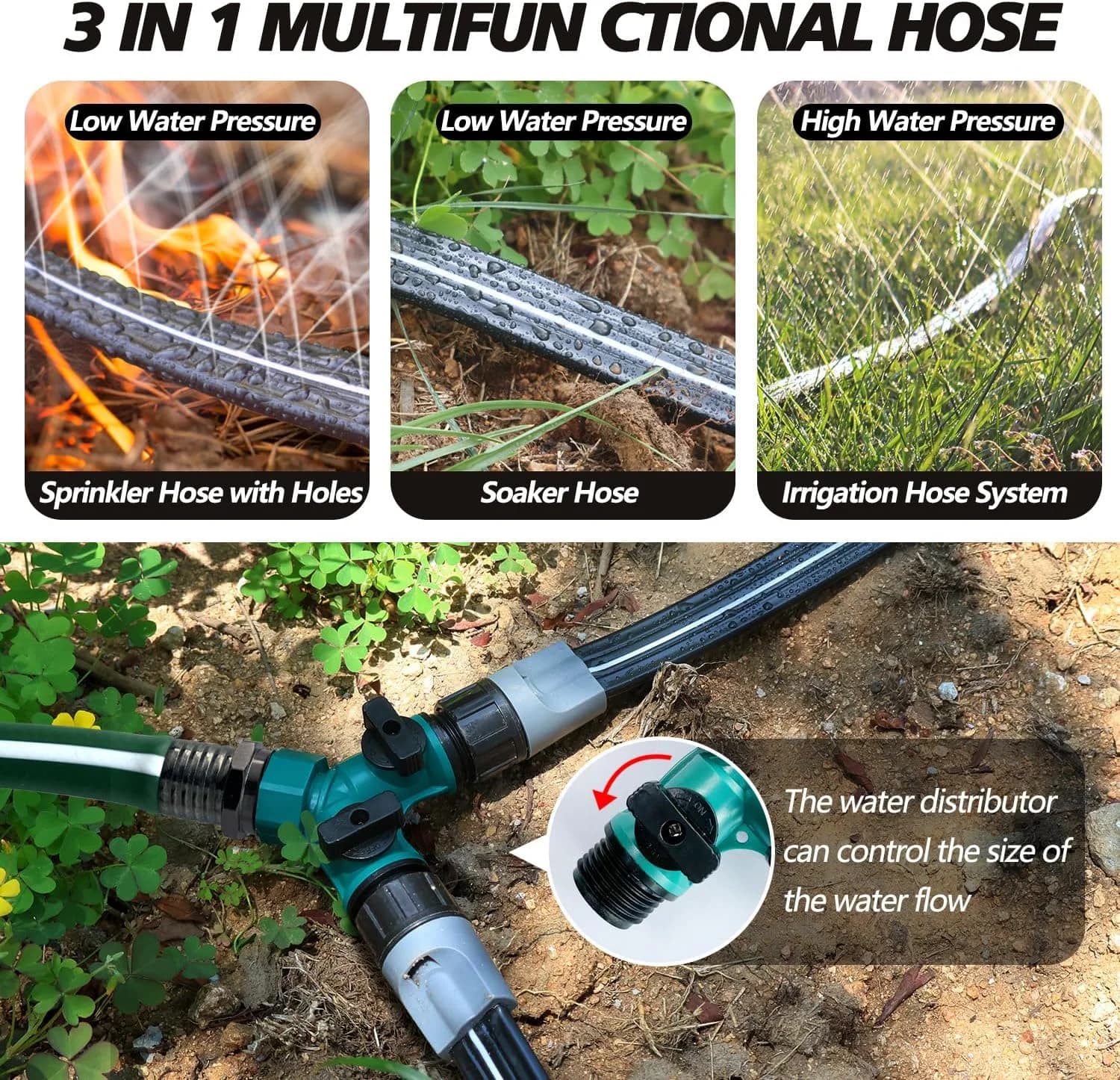 IrriNex 100 ft Sprinkler and Soaker Hose Set component view 2