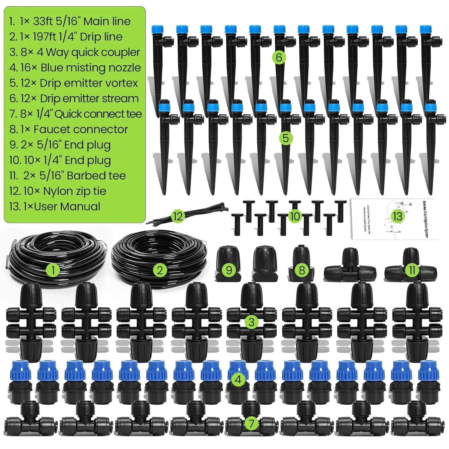 IrriNex 230 ft Drip Irrigation System Kit component view 6