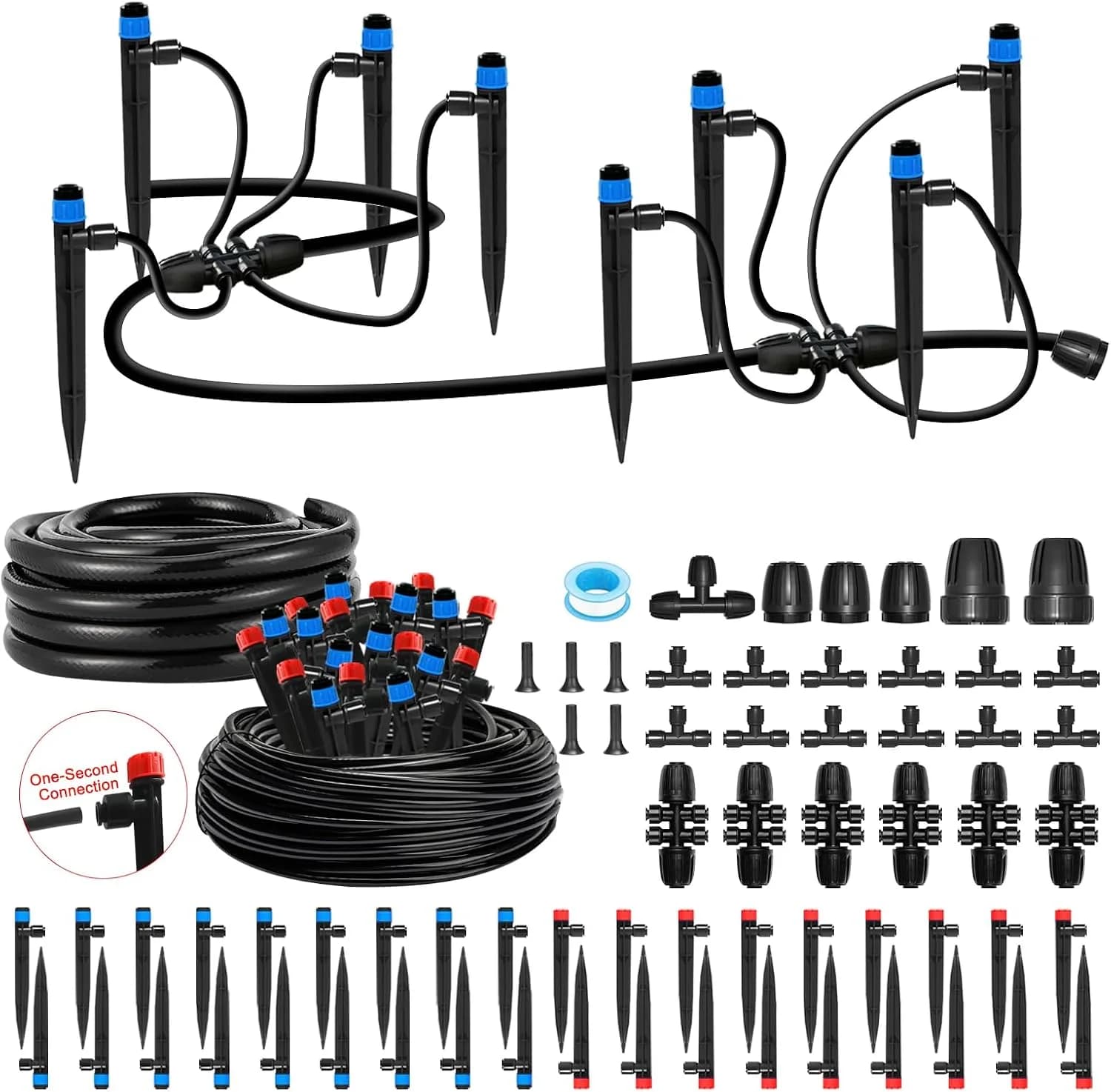 IrriNex 250 ft Quick-Connect Raised-Bed Drip Irrigation Kit