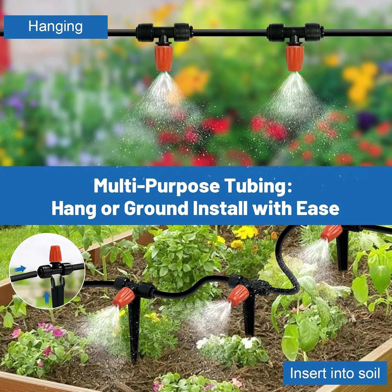 IrriNex 250 ft Raised-Bed Drip Irrigation Kit 60FT option view 2