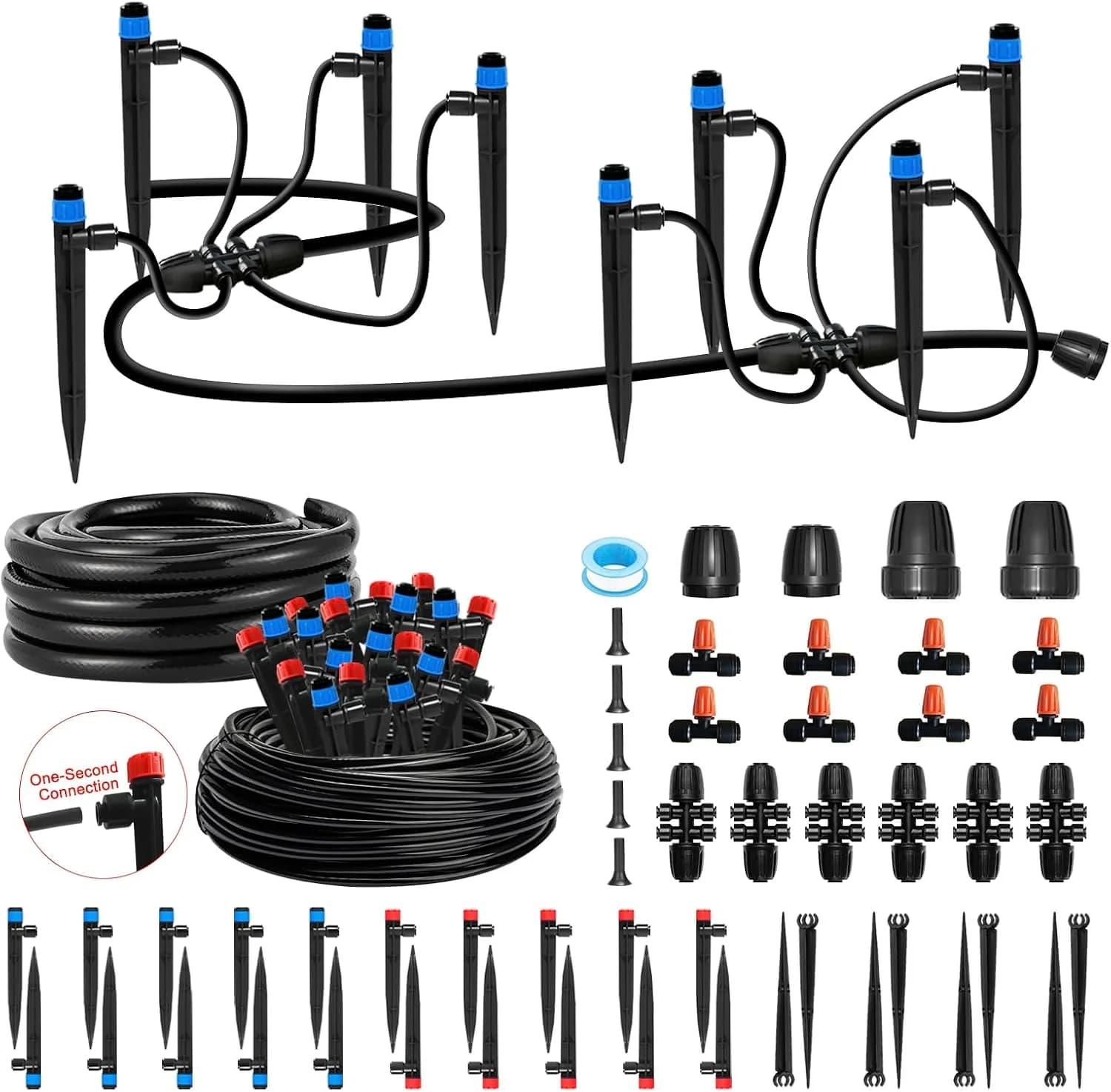 IrriNex 150 ft Quick-Connect Raised-Bed Drip Irrigation Kit