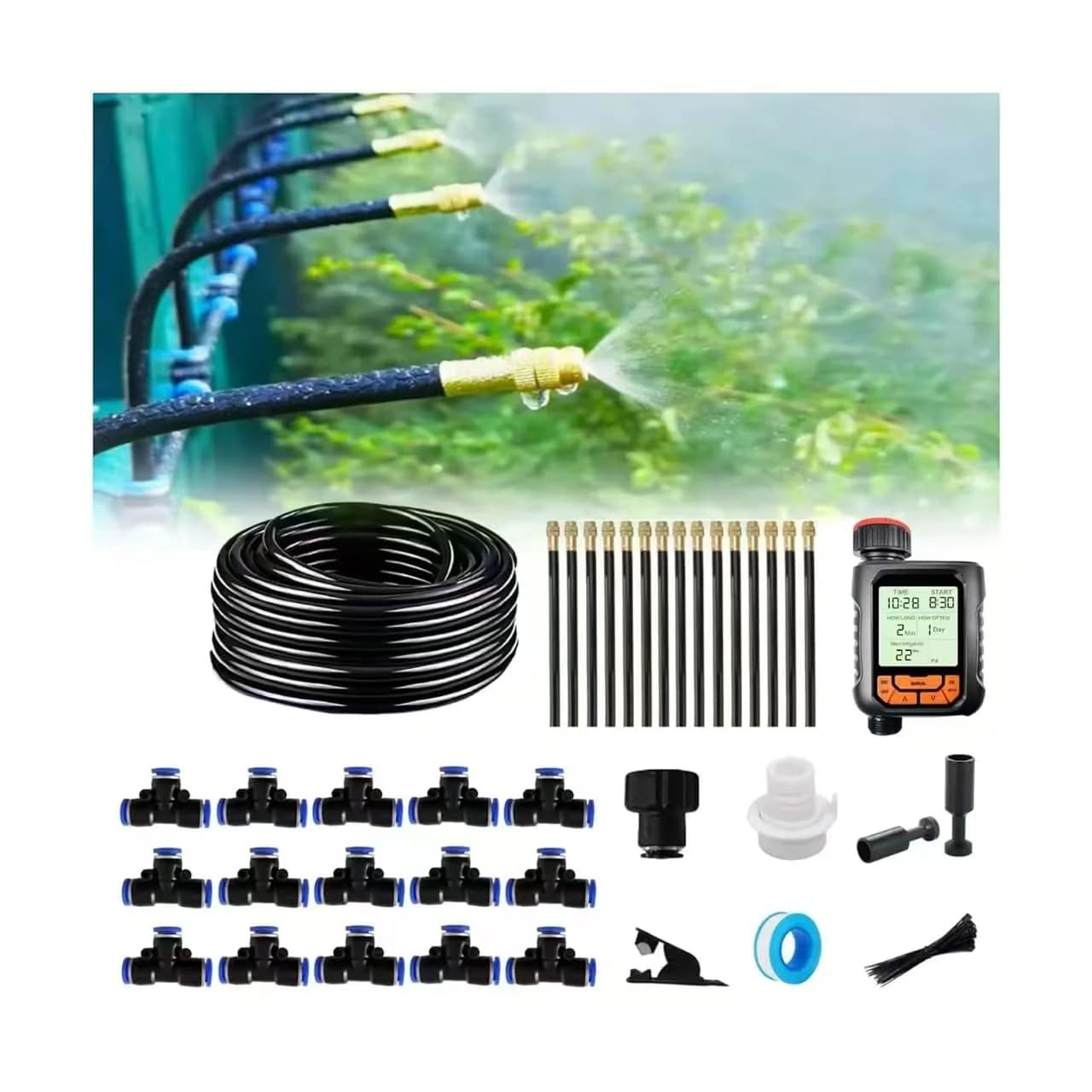 IrriNex 65 ft Quick-Connect Drip Irrigation System Kit
