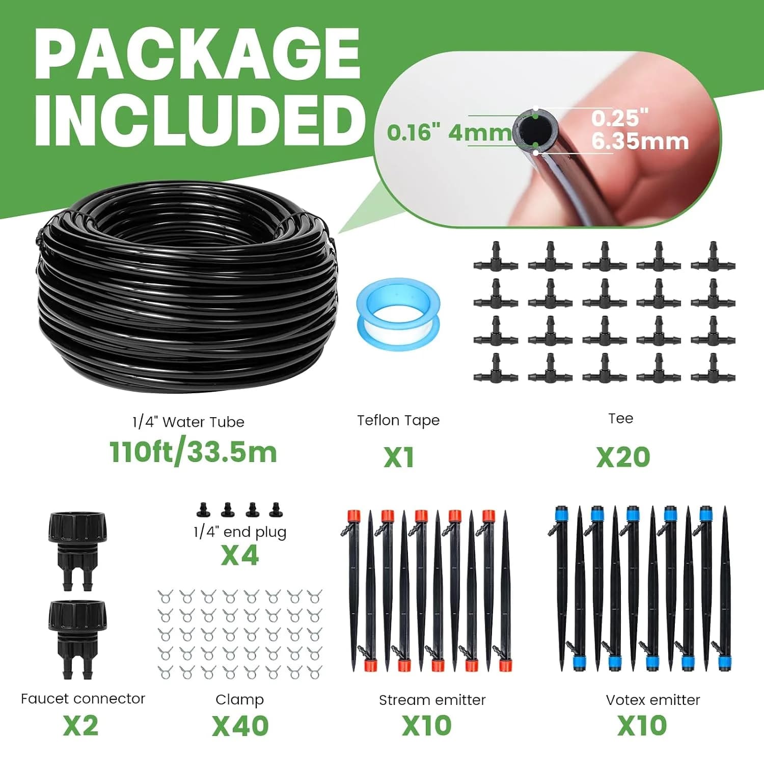 IrriNex 120 sq ft Drip Irrigation System Kit component view 2