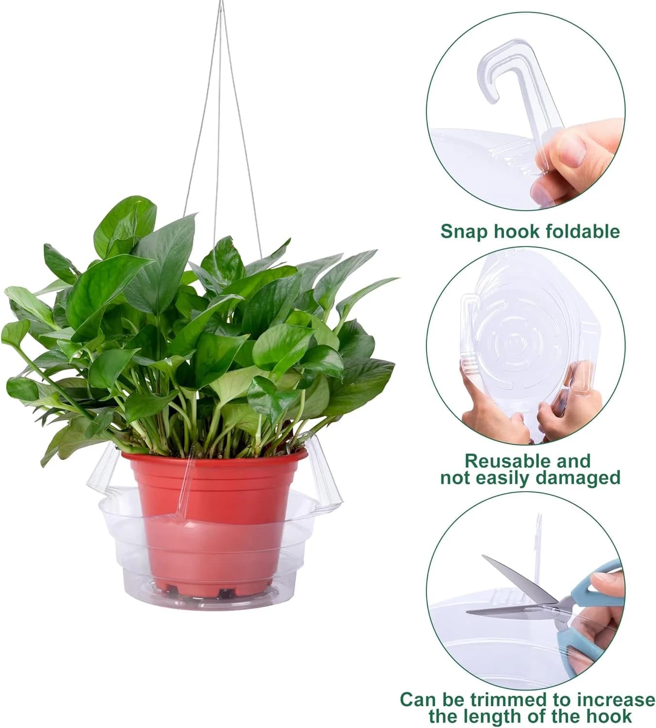 IrriNex 8-inch Hanging Plant Drip Tray Set component view 3
