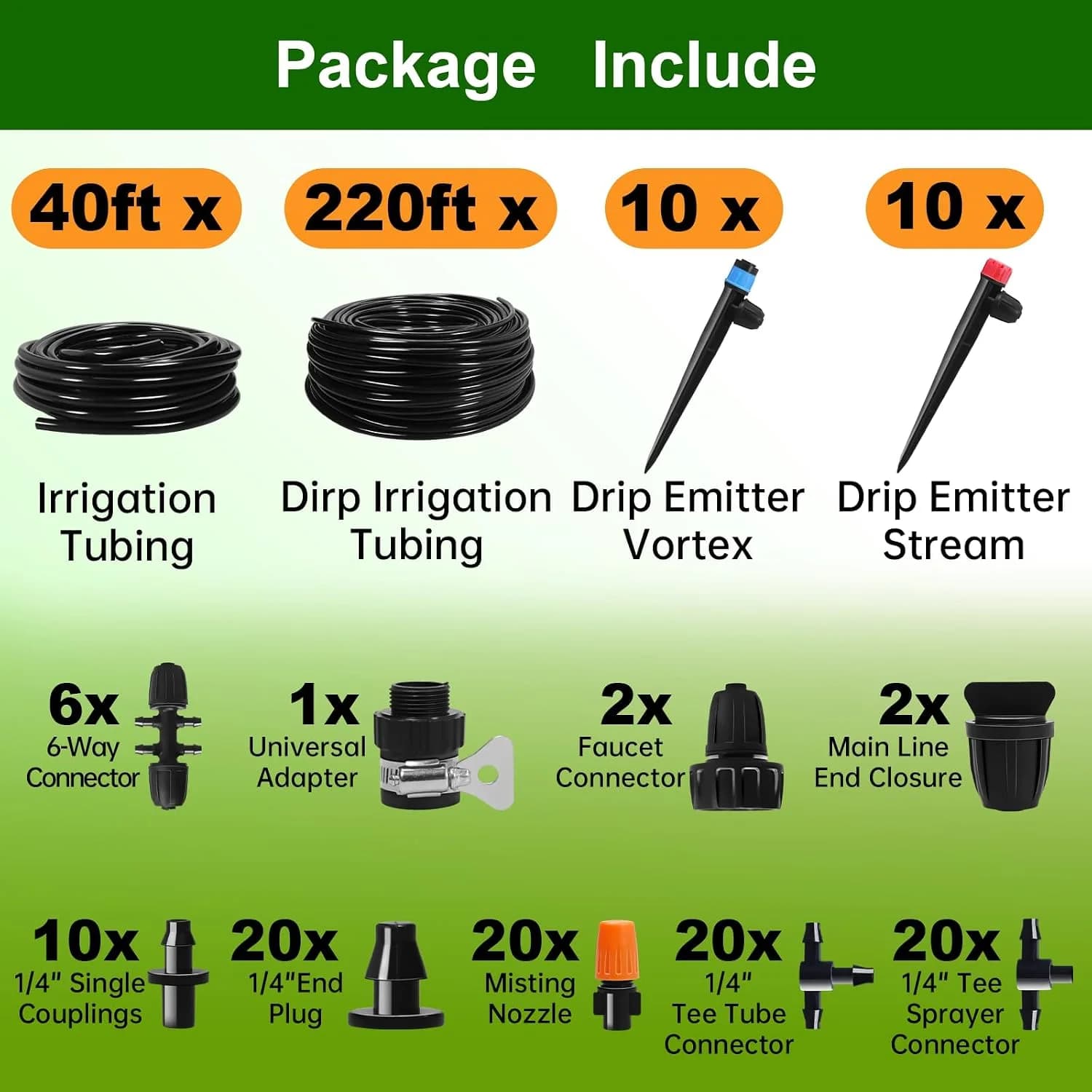 IrriNex 260 ft Drip Irrigation System Kit component view 7