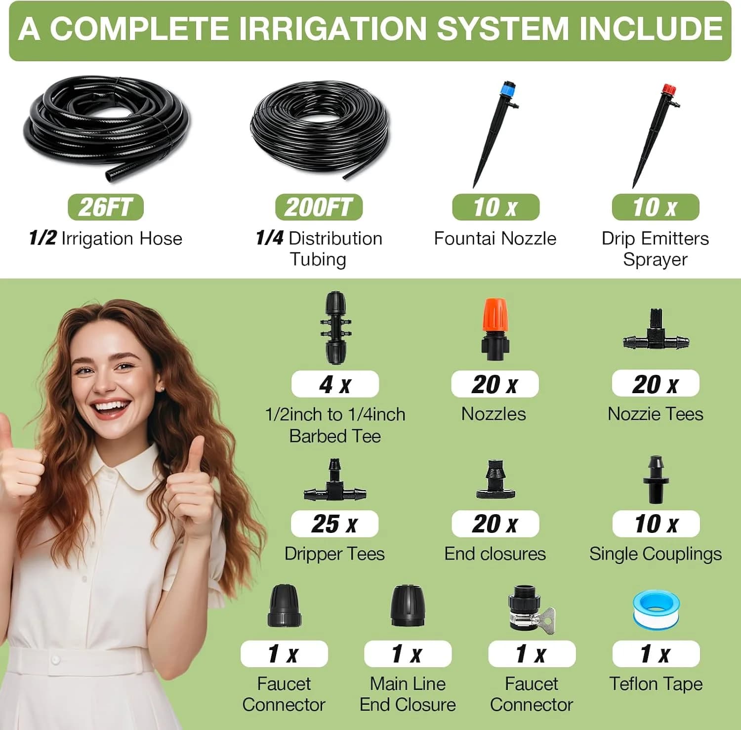 IrriNex 160 sq ft Drip Irrigation System Kit component view 6