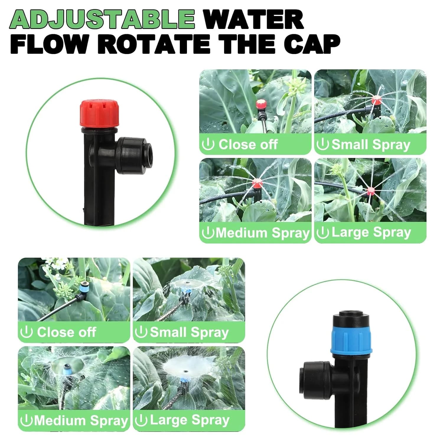 IrriNex 300 sq ft Drip Irrigation System Kit 128FT (46FT 1/2 Inch+82FT 1/4 Inch） option view 4