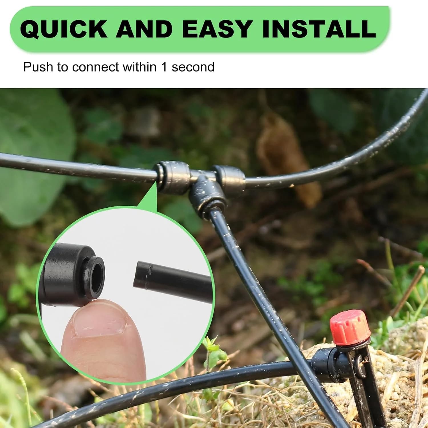 IrriNex 300 sq ft Drip Irrigation System Kit 128FT (46FT 1/2 Inch+82FT 1/4 Inch） option view 8