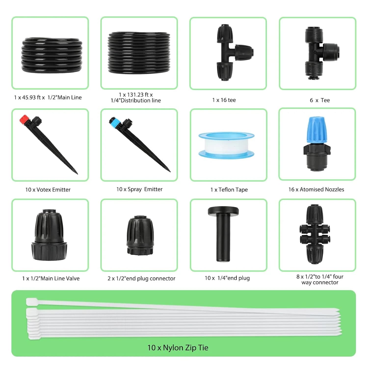 IrriNex 300 sq ft Drip Irrigation System Kit component view 2