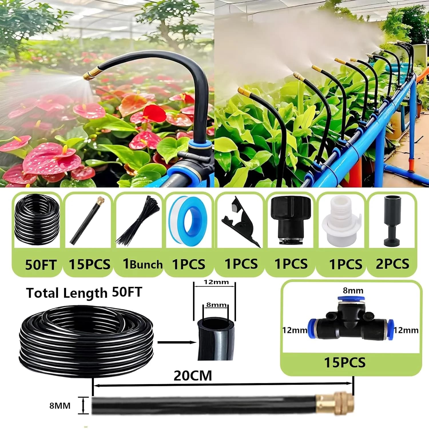 IrriNex 100 ft Drip Irrigation System Kit 50 FT Ⅱ option view 2