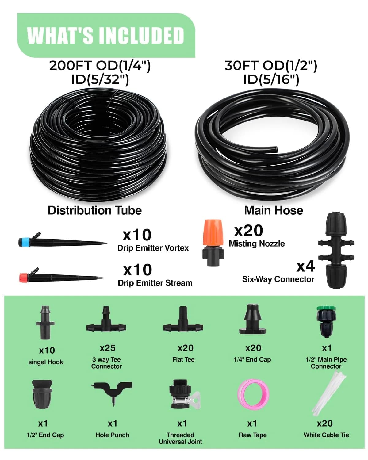 IrriNex 230 ft Drip Irrigation System Kit component view 2