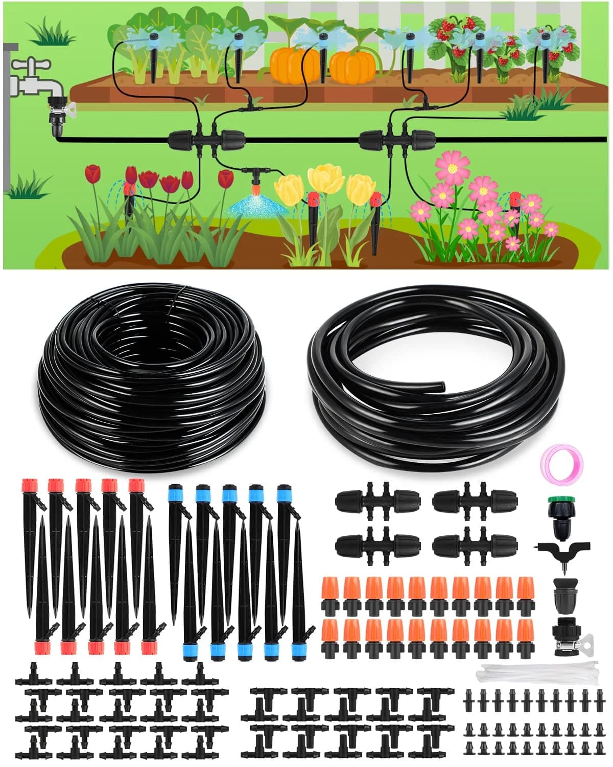 IrriNex 230 ft Drip Irrigation System Kit