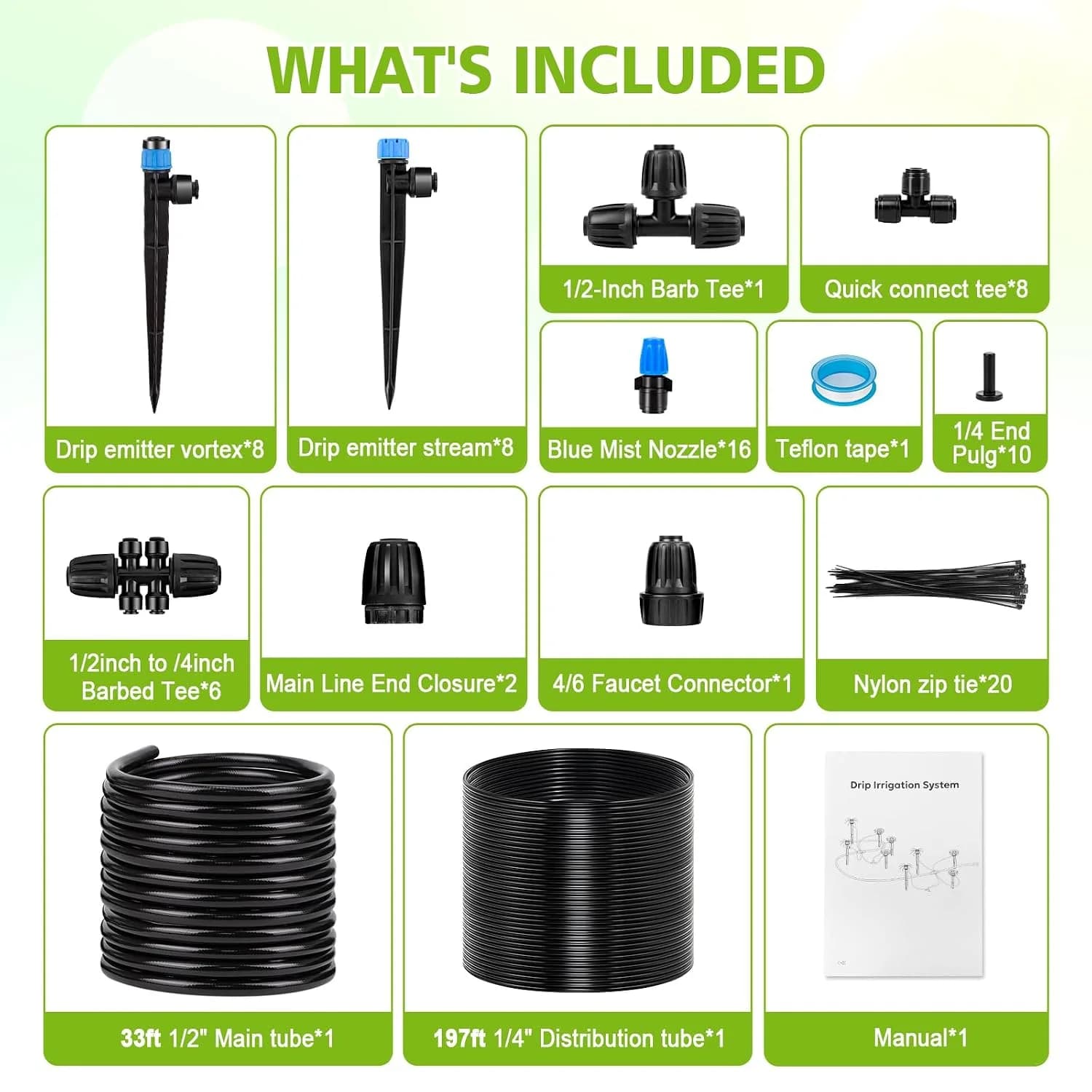 IrriNex 230 ft Garden Misting and Cooling Kit component view 2