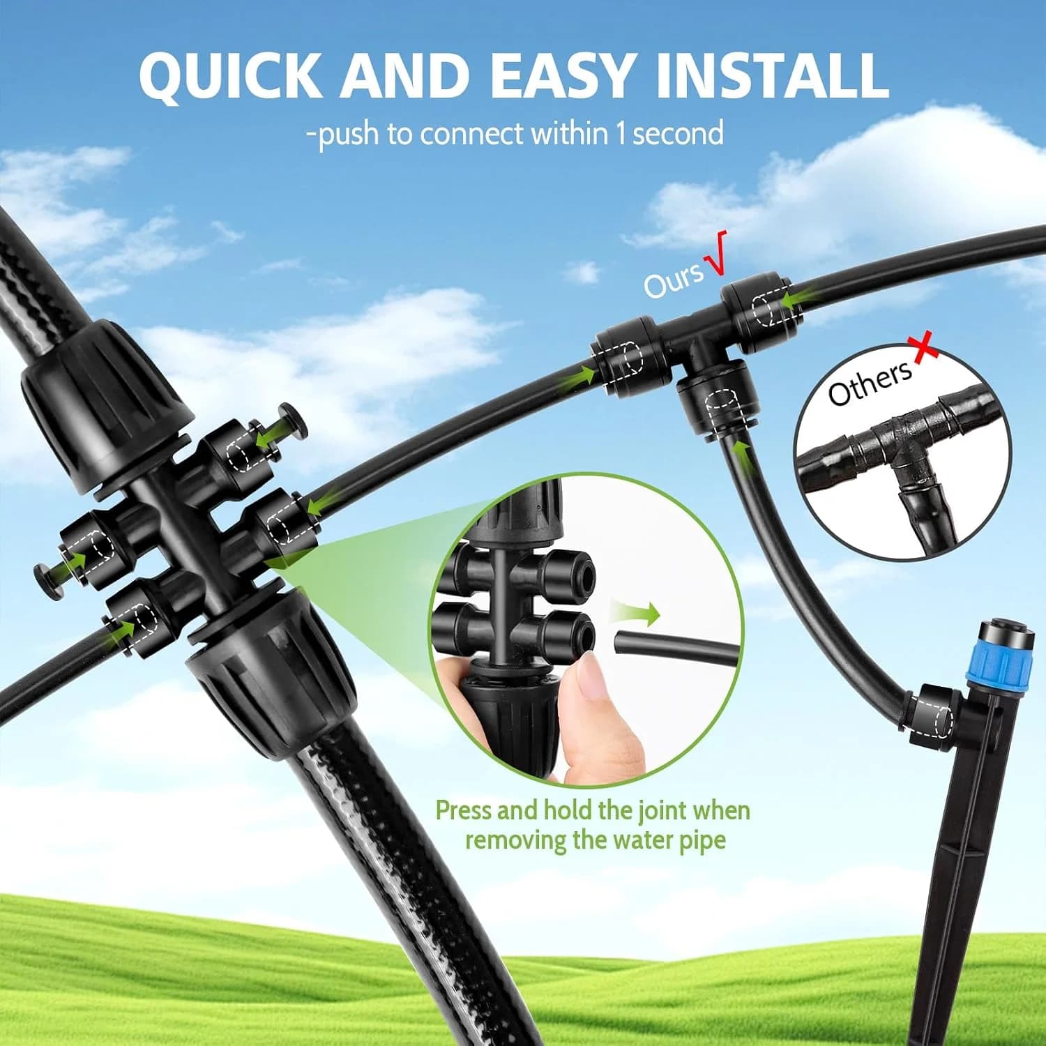 IrriNex 230 ft Garden Misting and Cooling Kit component view 4
