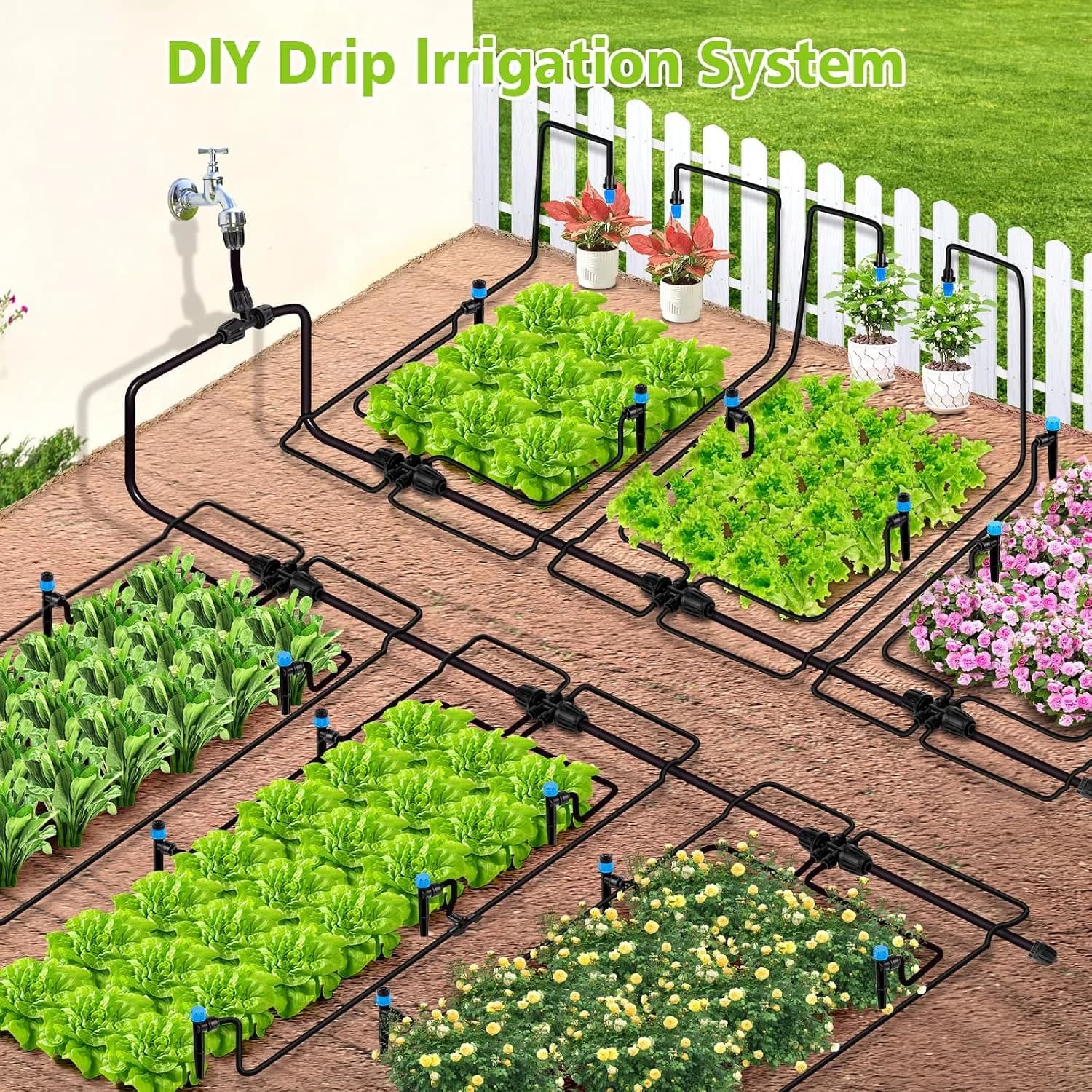 IrriNex 230 ft Garden Misting and Cooling Kit component view 7