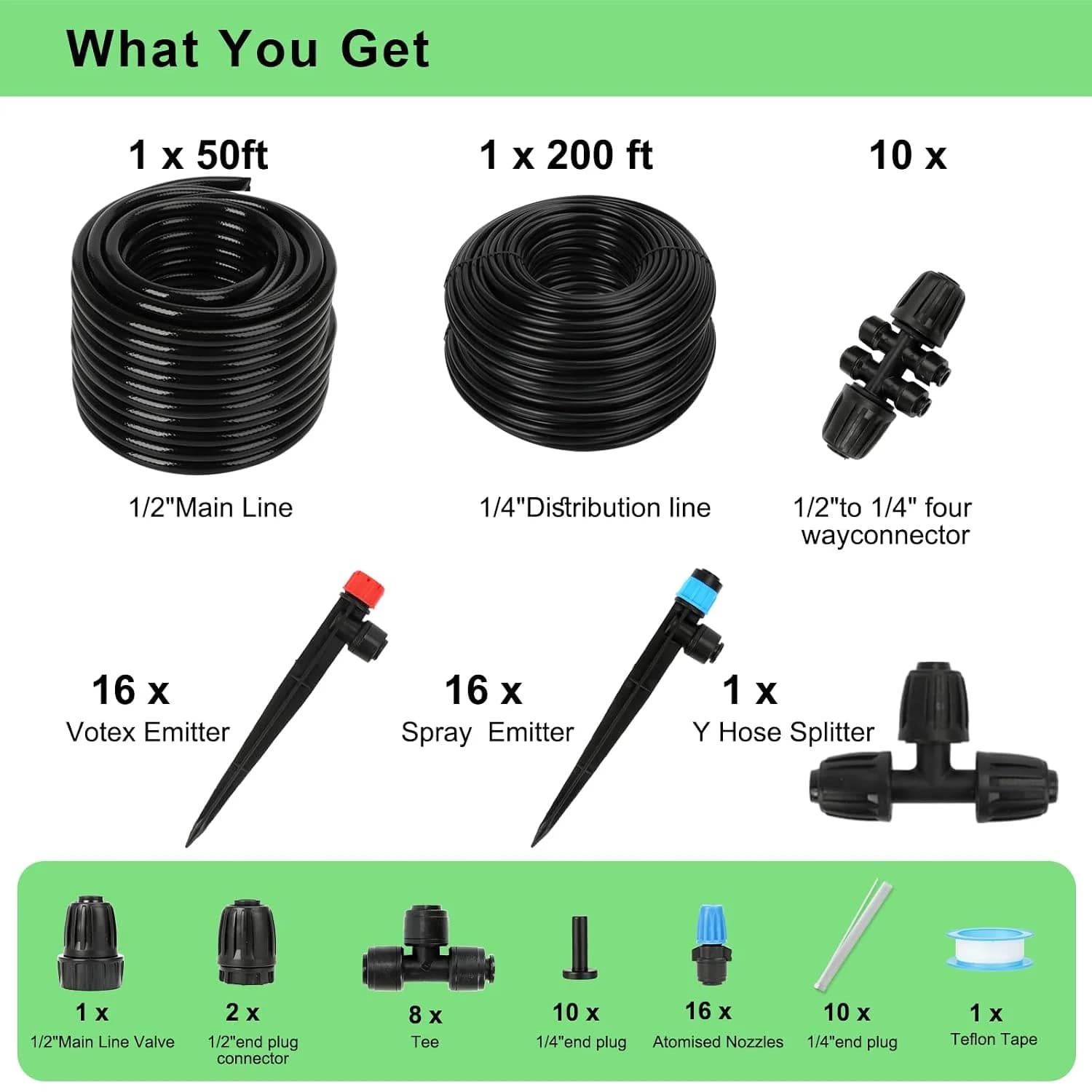 IrriNex 300 sq ft Drip Irrigation System Kit component view 2