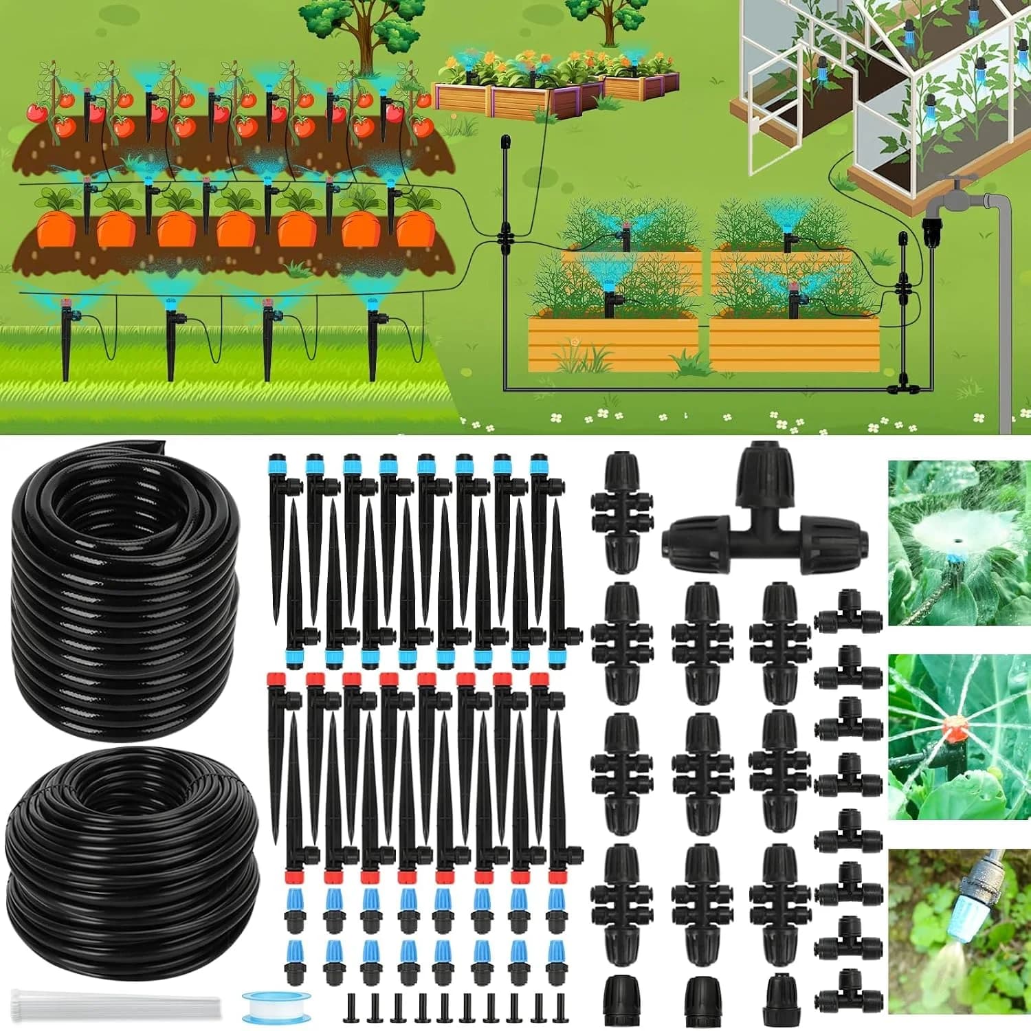 IrriNex 250 ft Drip Irrigation Kit – Model IRK-JQ6M79