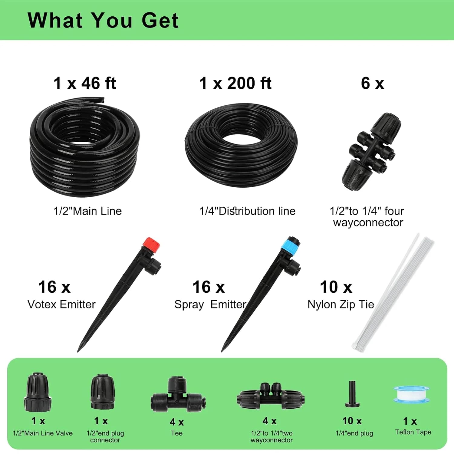 IrriNex 300 sq ft Drip Irrigation System Kit component view 2