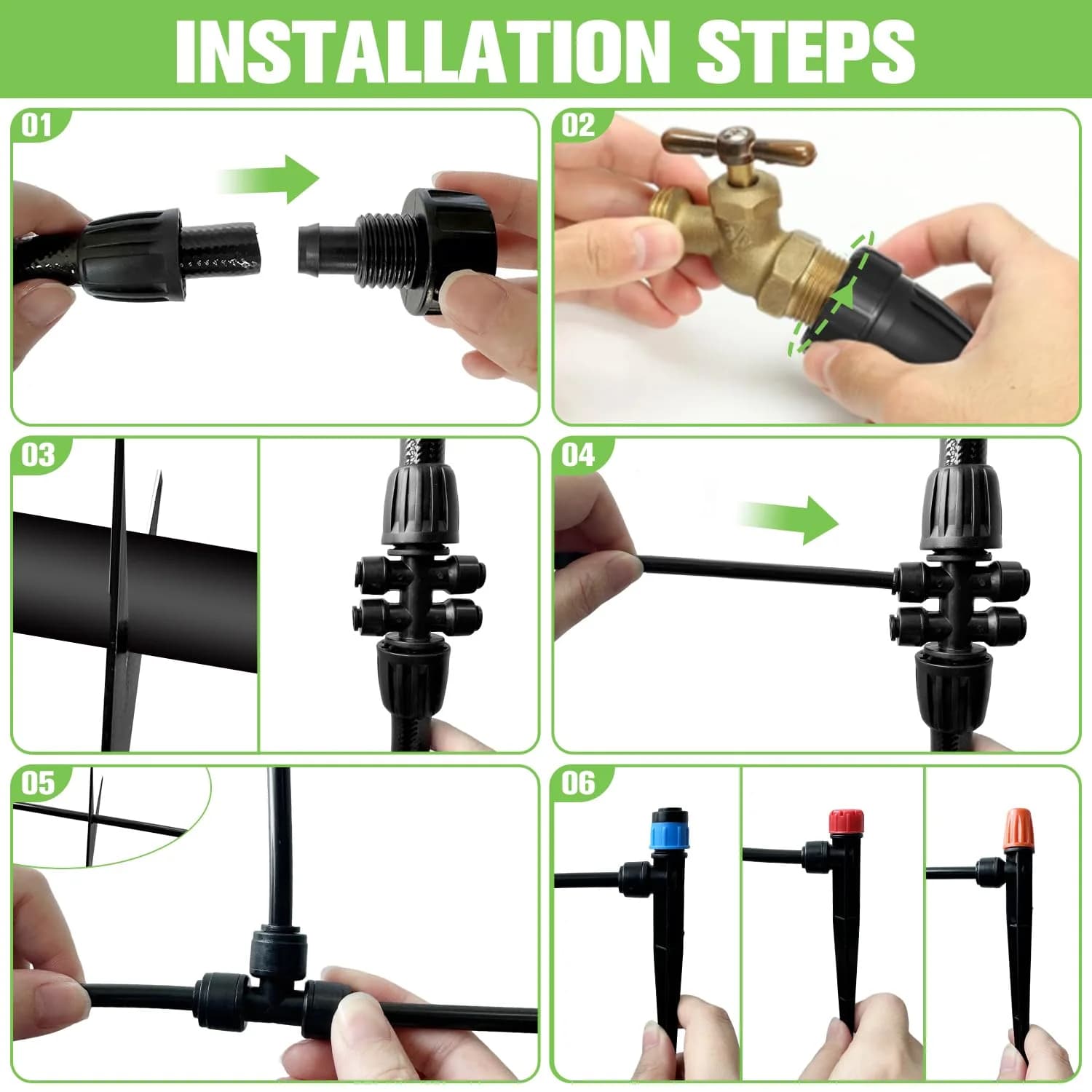 IrriNex 230 ft Drip Irrigation System Kit 53FT 1/2'' Main Line + 197FT 1/4'' Drip Line option view 8
