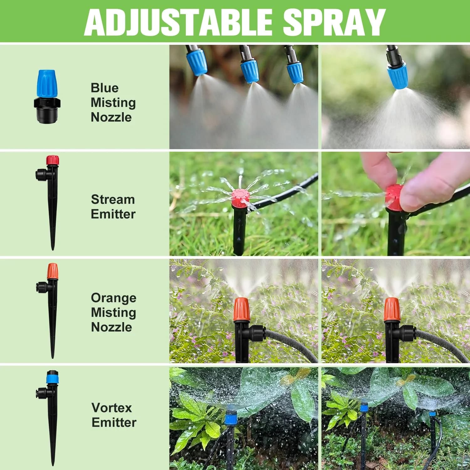 IrriNex 230 ft Drip Irrigation System Kit 63FT 1/2'' Main Line + 197FT 1/4'' Drip Line option view 4