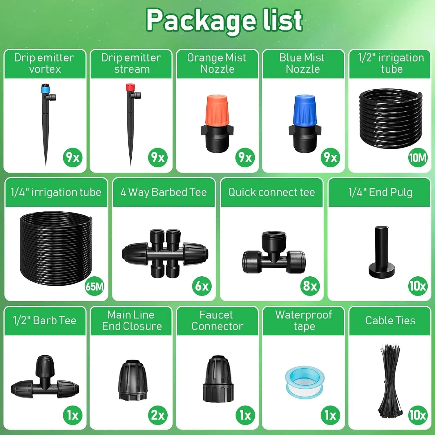 IrriNex 246 ft Drip Irrigation System Kit component view 5