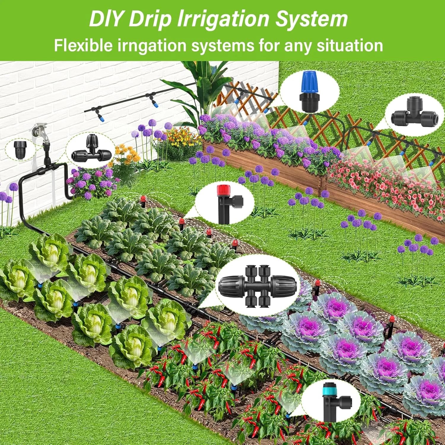 IrriNex 243 ft Drip Irrigation System Kit component view 3