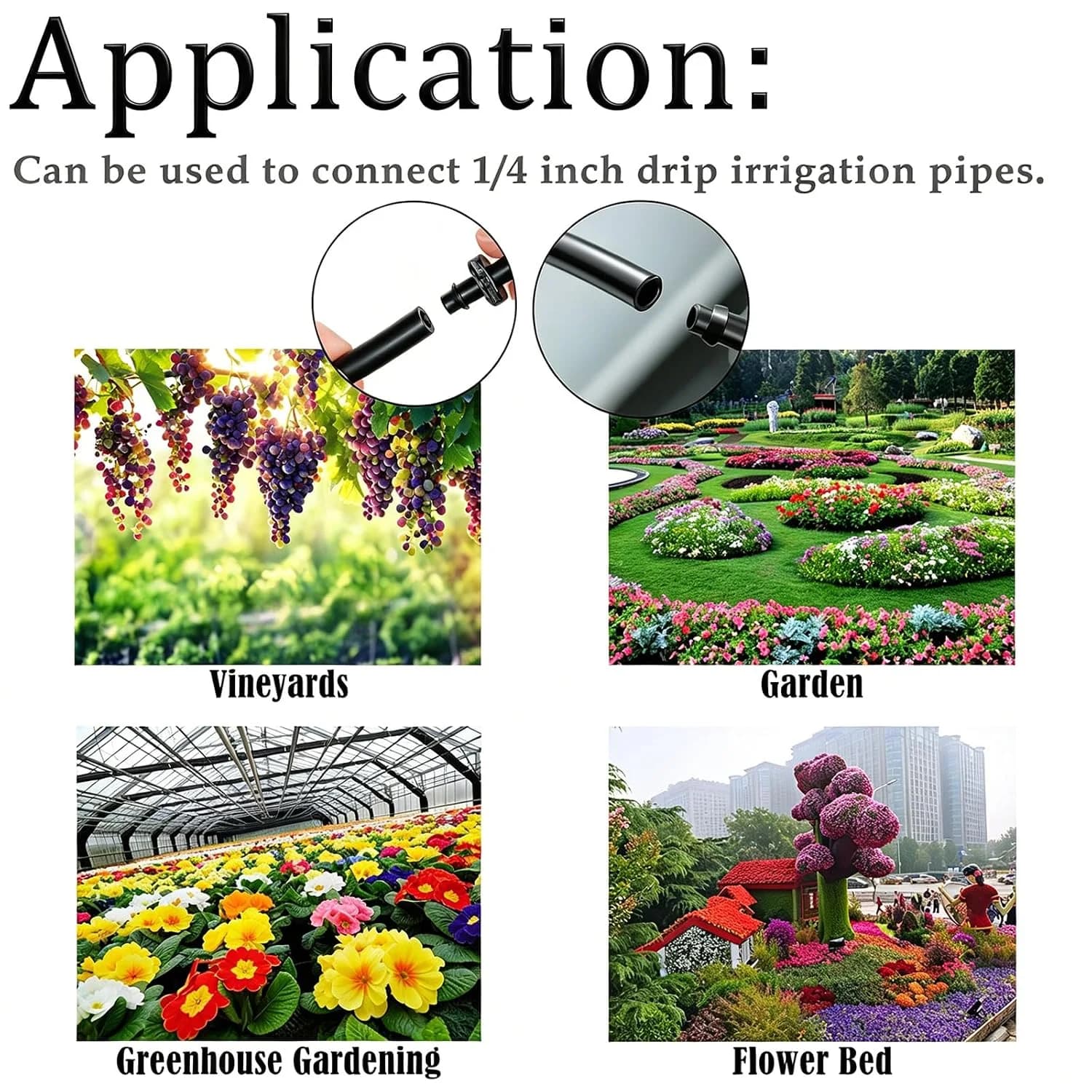 IrriNex 240 ft Drip Irrigation System Kit 220PCS- Barbed Connectors option view 4