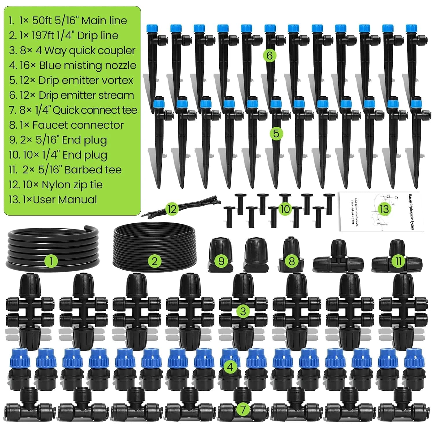 IrriNex 160 sq ft Drip Irrigation System Kit component view 4