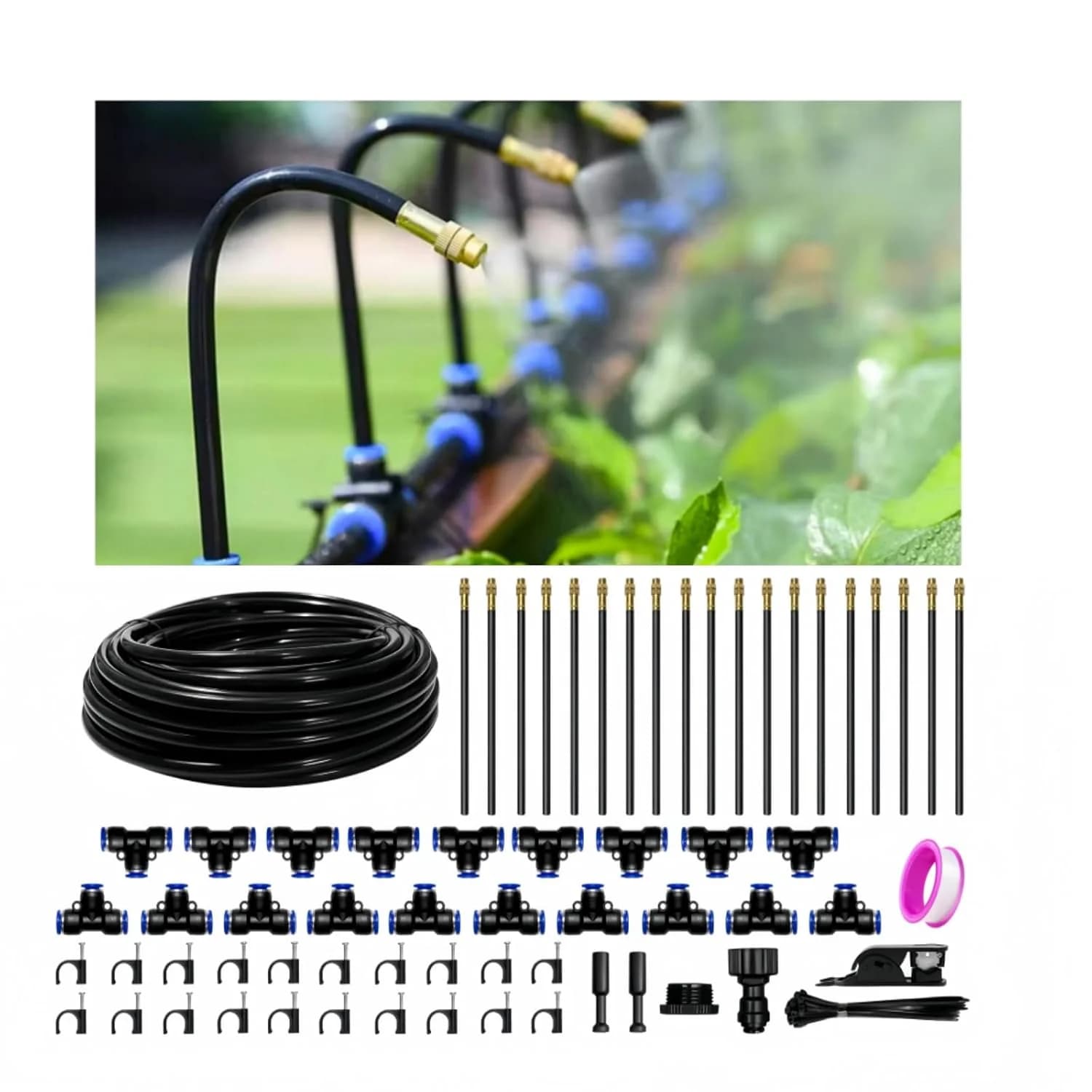 IrriNex 60 ft Quick-Connect Drip Irrigation System Kit