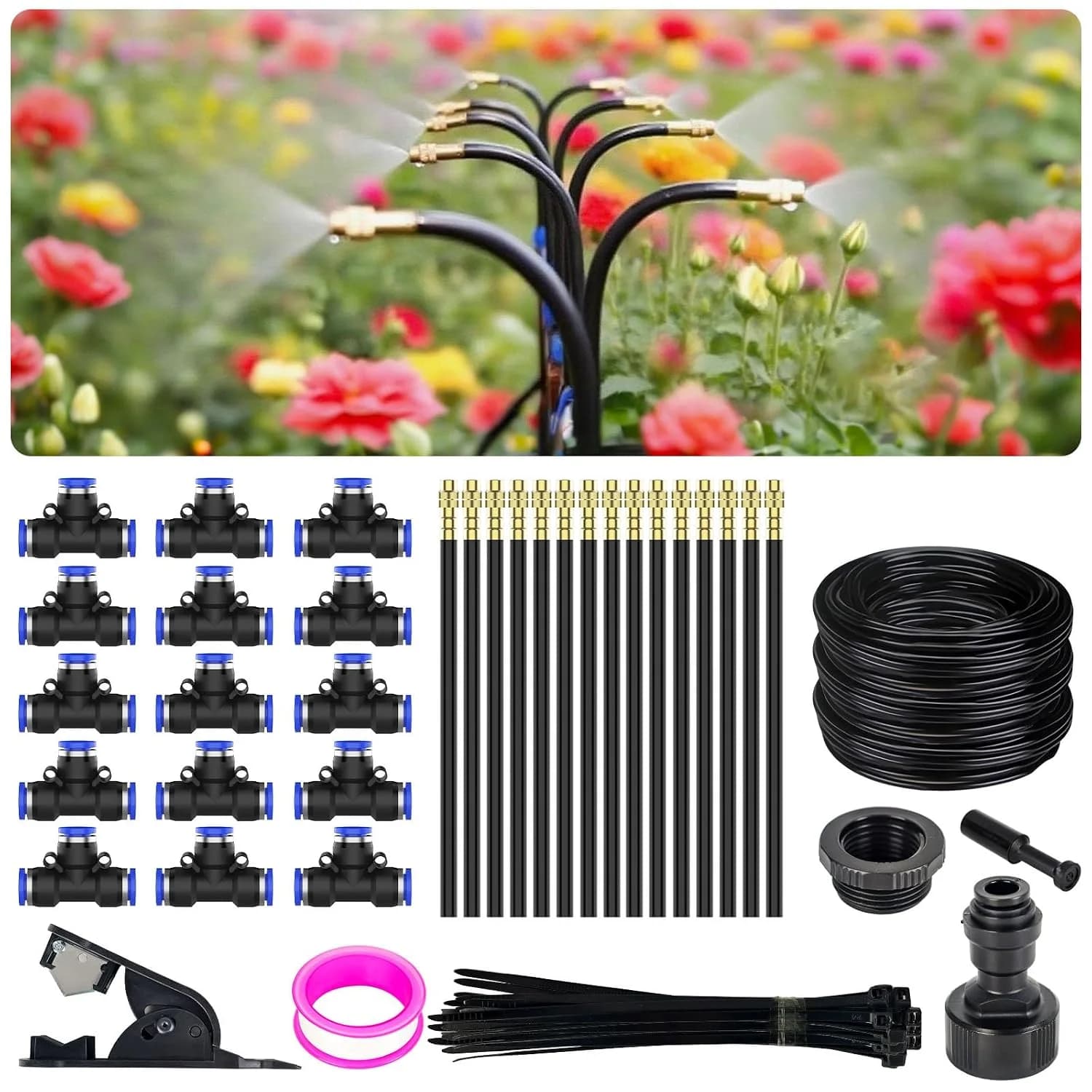 IrriNex 33 ft Drip Irrigation System Kit 50FT option view 1