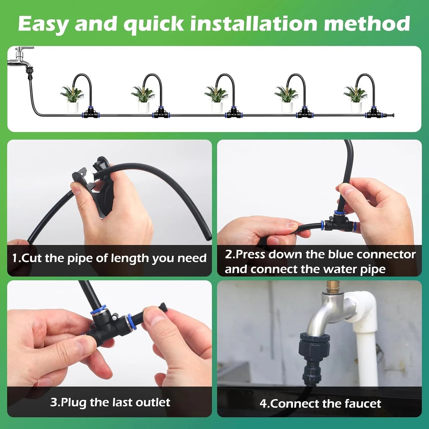 IrriNex 66 ft Garden Misting and Cooling Kit component view 4