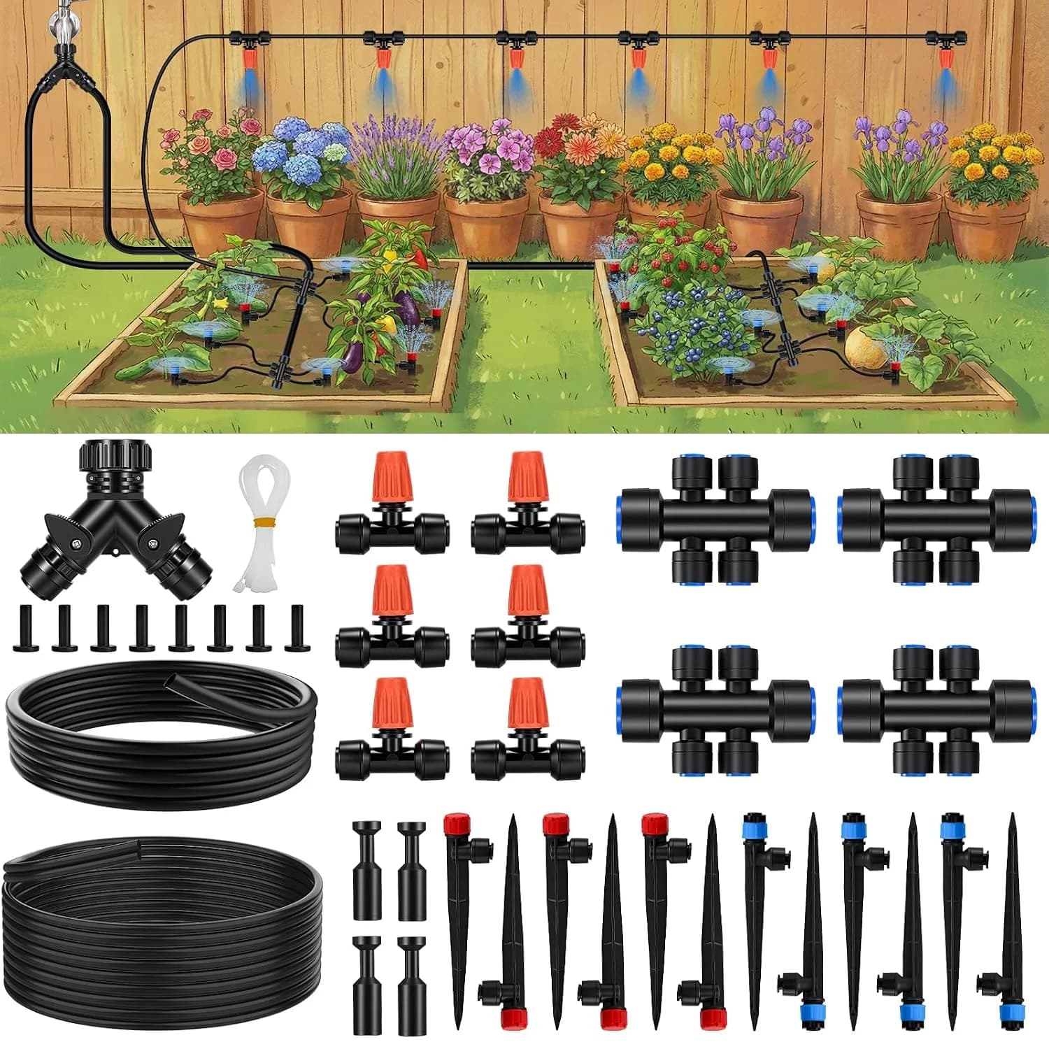 IrriNex 200 ft Drip Irrigation System Kit 160 FT option view 1