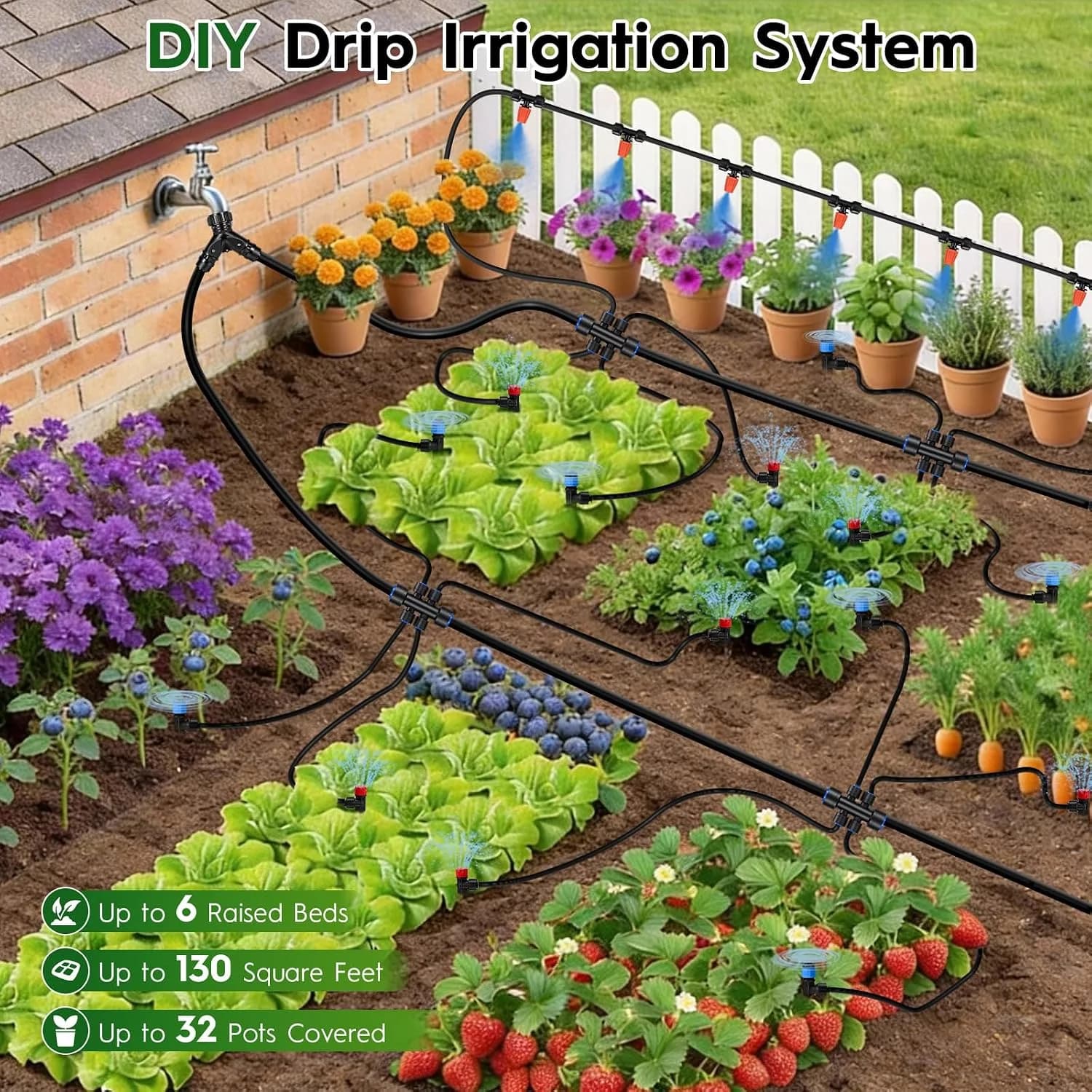 IrriNex 200 ft Drip Irrigation System Kit 160 FT option view 4