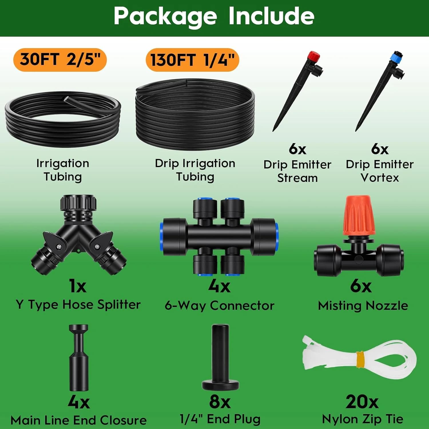 IrriNex 200 ft Drip Irrigation System Kit 160 FT option view 7