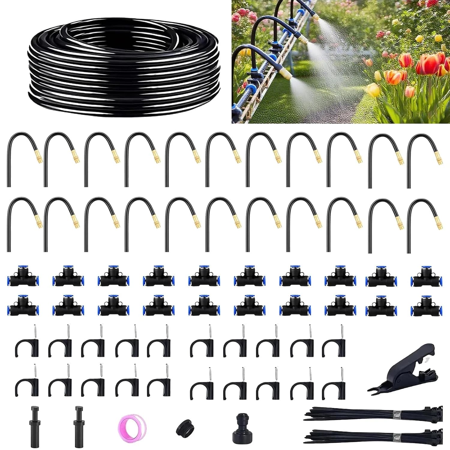 IrriNex 50 ft Drip Irrigation System Kit 66 ft option view 1
